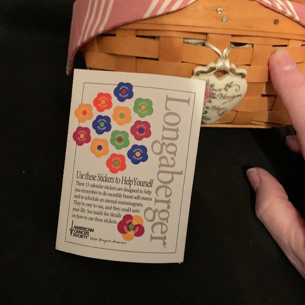 Longaberger 1999 Horizon Of Hope Cancer Basket. 5th In The Series.